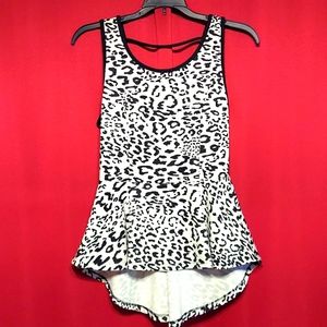 White leopard print top